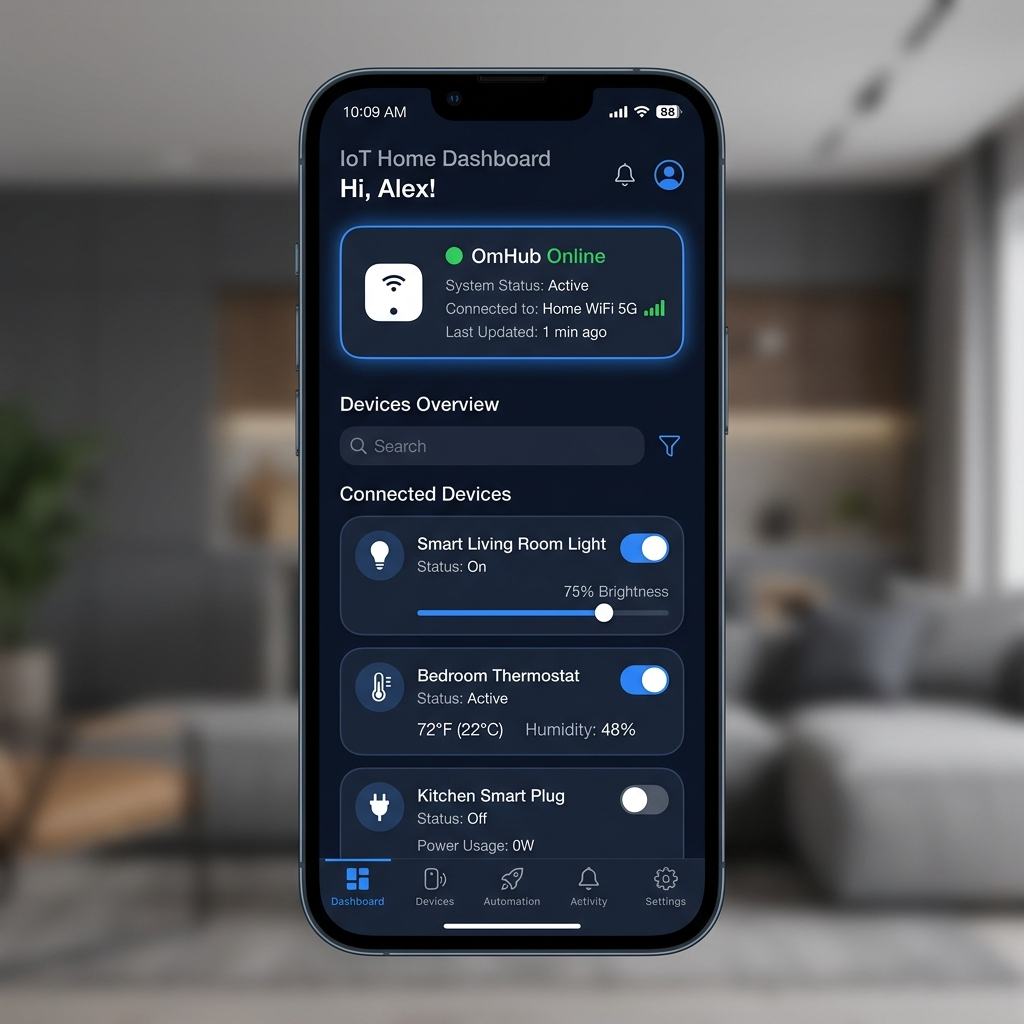 OmHub - Giao diện ứng dụng OmOmega App
